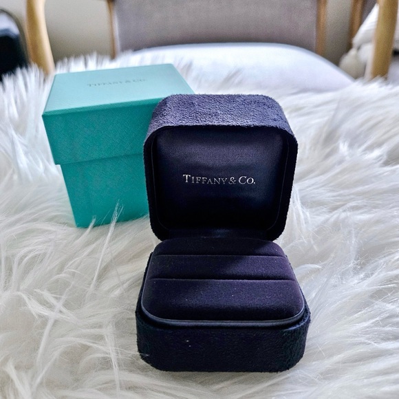 Tiffany & Co. Jewelry - Tiffany & Co. Empty Black Velvet & Blue Medium Ring Jewelry Box DOUBLE
